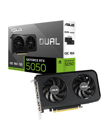 Graphics Card, ASUS, NVIDIA, GeForce RTX 5050, 8 GB, GDDR6, 128 bit, PCI Express 5.0, Active, DUAL-RTX5050-O8G
