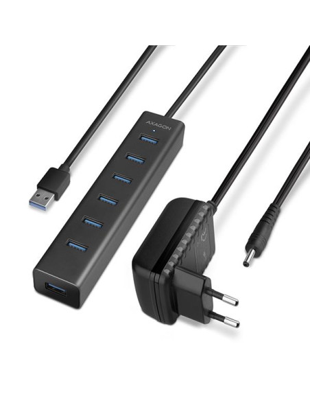 I/O HUB USB3.0 7PORT CHARGING/W/AC 1.2M HUE-SA7BP AXAGON