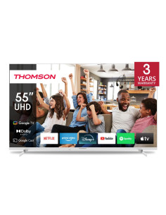 TV Set, THOMSON, 55", 4K/Smart, QLED, 3840x2160, Google TV, White, 55UG4S14W