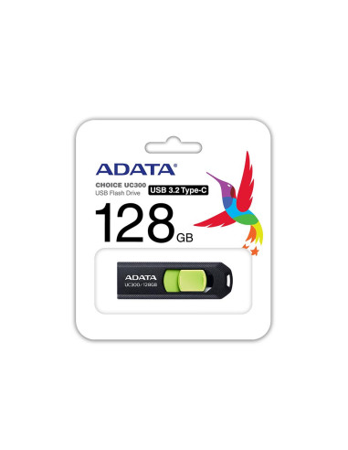 MEMORY DRIVE FLASH USB-C 128GB/ACHO-UC300-128G-RBK/GN ADATA