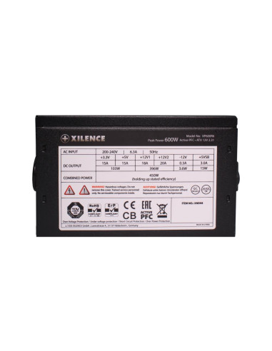 Power Supply, XILENCE, 450 Watts, Peak Power 600 Watts, PFC Active, XN044
