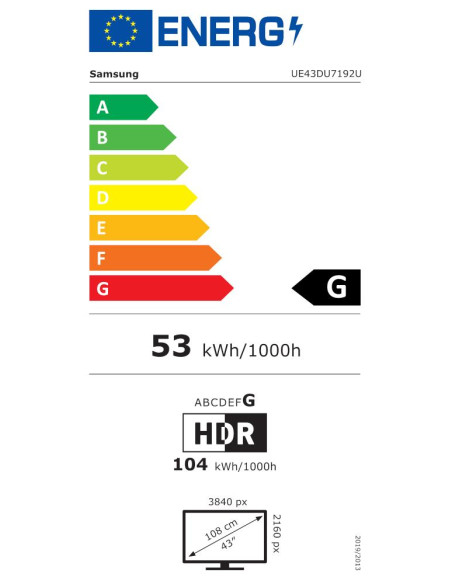 TV Set, SAMSUNG, 43", 4K/Smart, 3840x2160, Wireless LAN, Bluetooth, Tizen, Black, UE43DU7192UXXH TV Set, SAMSUNG, 43", 4K/Smart, 3840x2160, Wireless LAN, Bluetooth, Tizen, Black, UE43DU7192UXXH