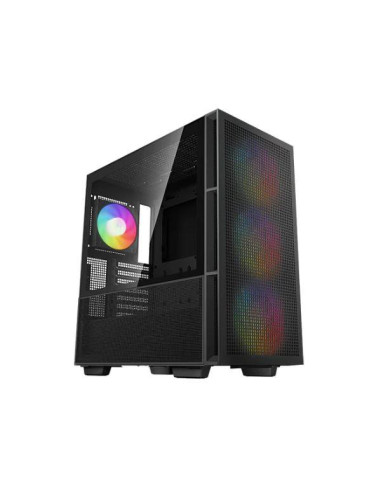 Case, DEEPCOOL, CH560, Case product features Transparent panel, Not included, Colour Black, R-CH560-BKAPE4-G-1