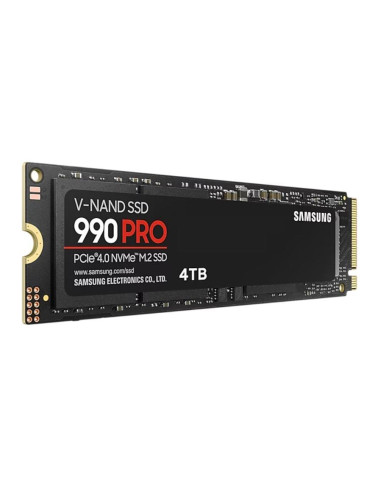 SSD, SAMSUNG, 990 PRO, 4TB, M.2, PCIe Gen4, NVMe, TLC, Write speed 6900 MBytes/sec, Read speed 7450 MBytes/sec, 2.3mm, TBW 2400