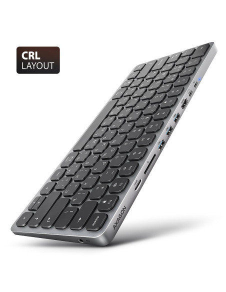 KEYBOARD + I/O HUB 9IN1/0.6M HMC-KB-CRL AXAGON KEYBOARD + I/O HUB 9IN1/0.6M HMC-KB-CRL AXAGON