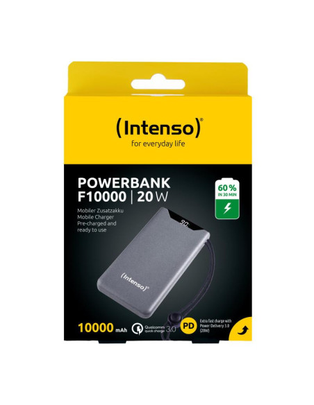 POWER BANK USB 10000MAH QC3.0/GREY 7332034 INTENSO