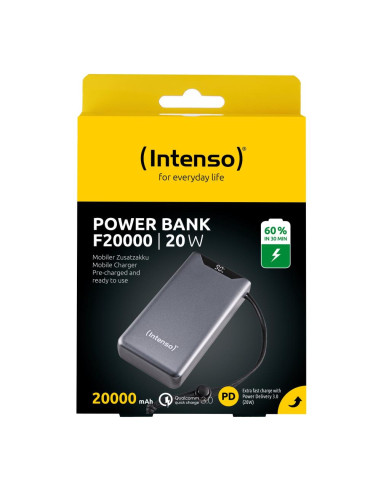 POWER BANK USB 20000MAH QC3.0/GREY F20000 7332054 INTENSO