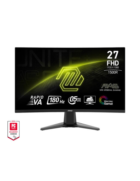 LCD Monitor, MSI, MAG 27C6F, 27", Gaming/Curved, Panel VA, 1920x1080, 16:9, 180Hz, 0.5 ms, MAG27C6F LCD Monitor, MSI, MAG 27C6F, 27", Gaming/Curved, Panel VA, 1920x1080, 16:9, 180Hz, 0.5 ms, MAG27C6F