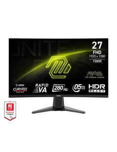LCD Monitor, MSI, MAG 276CXF, 27", Curved, Matte, Panel VA, 1920x1080, 16:9, 280 Hz, 0.5 ms, Colour Black, MAG276CXF