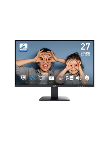 LCD Monitor, MSI, PRO MP273U, 27", Business, Panel IPS, 3840x2160, 16:9, 60Hz, 4 ms, Speakers, PROMP273U