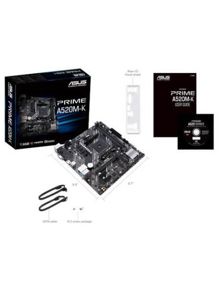 Mainboard, ASUS, AMD A520, SAM4, MicroATX, 2xPCI-Express 3.0 1x, 1xPCI-Express 3.0 16x, 1xM.2, Memory DDR4, Memory slots 2, 1x1 Mainboard, ASUS, AMD A520, SAM4, MicroATX, 2xPCI-Express 3.0 1x, 1xPCI-Express 3.0 16x, 1xM.2, Memory DDR4, Memory slots 2, 1x1