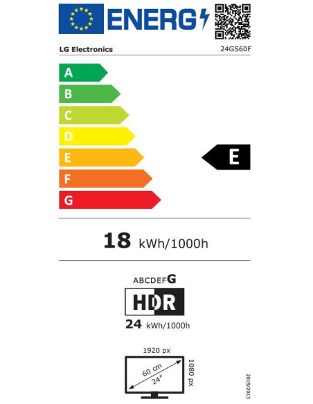 LCD Monitor, LG, 24GS60F-B, 24", Gaming, Panel IPS, 1920x1080, 16:9, Matte, 1 ms, Tilt, Colour Black, 24GS60F-B