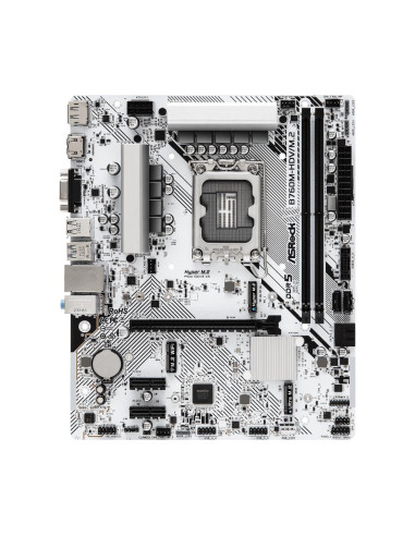 Mainboard, ASROCK, Intel B760 Express, LGA1700, Micro-ATX, Memory DDR5, Memory slots 2, 2xPCI-Express 3.0 1x, 1xPCI-Express 4.0