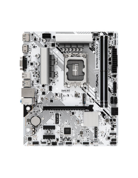 Mainboard, ASROCK, Intel B760 Express, LGA1700, Micro-ATX, Memory DDR5, Memory slots 2, 2xPCI-Express 3.0 1x, 1xPCI-Express 4.0