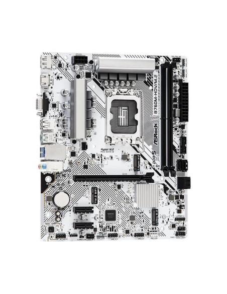 Mainboard, ASROCK, Intel B760 Express, LGA1700, Micro-ATX, Memory DDR5, Memory slots 2, 2xPCI-Express 3.0 1x, 1xPCI-Express 4.0