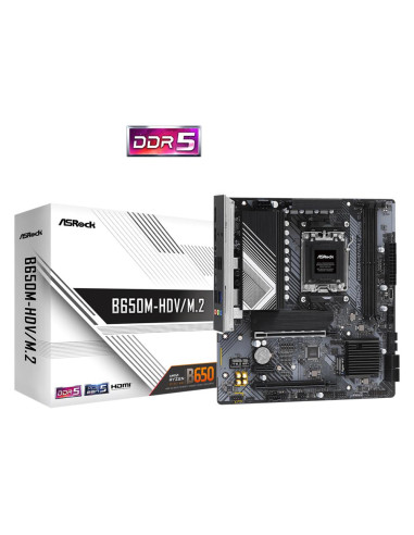 Mainboard, ASROCK, AMD B650, SAM5, Micro-ATX, Memory DDR5, Memory slots 2, 1xPCI-Express 4.0 1x, 2xPCI-Express 4.0 16x, 1xM.2, 