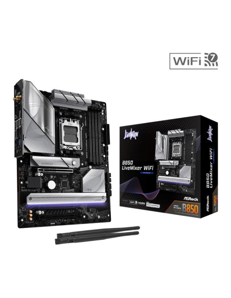 Mainboard, ASROCK, AMD B850, SAM5, ATX, Memory DDR5, Memory slots 4, 2xPCI-Express 4.0 16x, 1xPCI-Express 5.0 16x, 1xM.2, 1xHDM