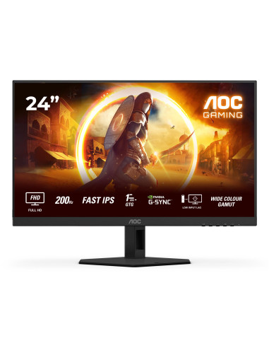 LCD Monitor, AOC, 23.8 ", 1920 x 1080 pixels, Full HD, Native aspect ratio 16:9, LED, Flat, 24G4HRE