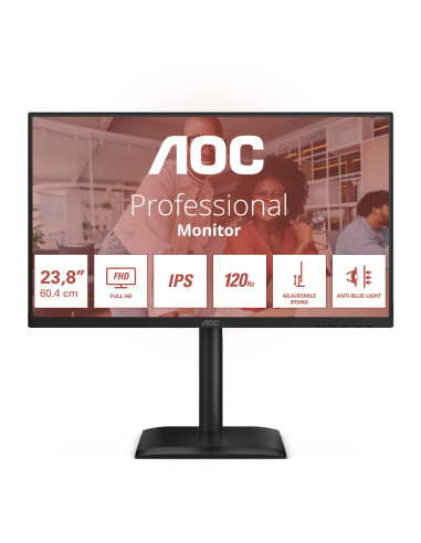 LCD Monitor, AOC, 60.5 cm (23.8"), 1920 x 1080 pixels, Full HD, Native aspect ratio 16:9, LED, Flat, 24E4U