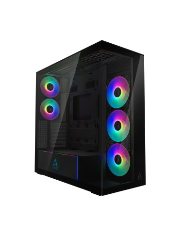 Case, ARCTIC, Xtender (Mirror Black), MidiTower, Case product features Transparent panel, Not included, Colour White, ACPCC0001