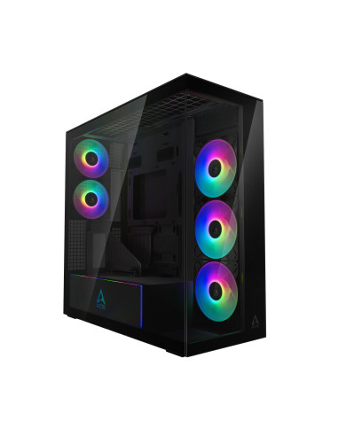 Case, ARCTIC, Xtender VG (Mirror Black), Case product features Transparent panel, Not included, Colour Black, ACPCC00019A
