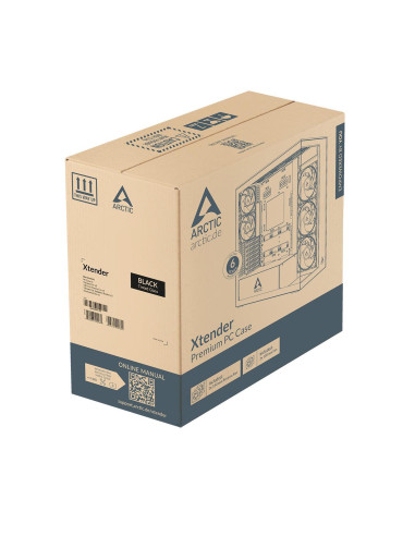 Case, ARCTIC, Xtender VG (Black), Case product features Transparent panel, Not included, Colour Black, ACPCC00016A