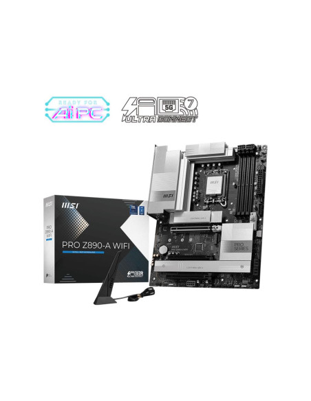 Mainboard, MSI, Intel Z890, LGA1851, ATX, Memory DDR5, Memory slots 4, PROZ890-AWIFI Mainboard, MSI, Intel Z890, LGA1851, ATX, Memory DDR5, Memory slots 4, PROZ890-AWIFI