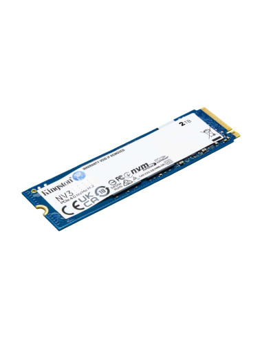SSD, KINGSTON, NV3, 2TB, M.2, PCIE, NVMe, 3D NAND, Write speed 5000 MBytes/sec, Read speed 6000 MBytes/sec, TBW 640 TB, MTBF 20