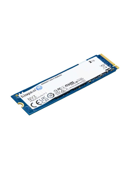 SSD, KINGSTON, NV3, 2TB, M.2, PCIE, NVMe, 3D NAND, Write speed 5000 MBytes/sec, Read speed 6000 MBytes/sec, TBW 640 TB, MTBF 20 SSD, KINGSTON, NV3, 2TB, M.2, PCIE, NVMe, 3D NAND, Write speed 5000 MBytes/sec, Read speed 6000 MBytes/sec, TBW 640 TB, MTBF 20
