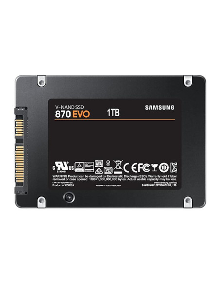 SSD, SAMSUNG, 870 EVO, 1TB, SATA, SATA 3.0, MLC, Write speed 530 MBytes/sec, Read speed 560 MBytes/sec, 2,5", TBW 600 TB, MTBF  SSD, SAMSUNG, 870 EVO, 1TB, SATA, SATA 3.0, MLC, Write speed 530 MBytes/sec, Read speed 560 MBytes/sec, 2,5", TBW 600 TB, MTBF