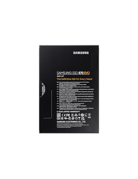 SSD, SAMSUNG, 870 EVO, 1TB, SATA, SATA 3.0, MLC, Write speed 530 MBytes/sec, Read speed 560 MBytes/sec, 2,5", TBW 600 TB, MTBF  SSD, SAMSUNG, 870 EVO, 1TB, SATA, SATA 3.0, MLC, Write speed 530 MBytes/sec, Read speed 560 MBytes/sec, 2,5", TBW 600 TB, MTBF
