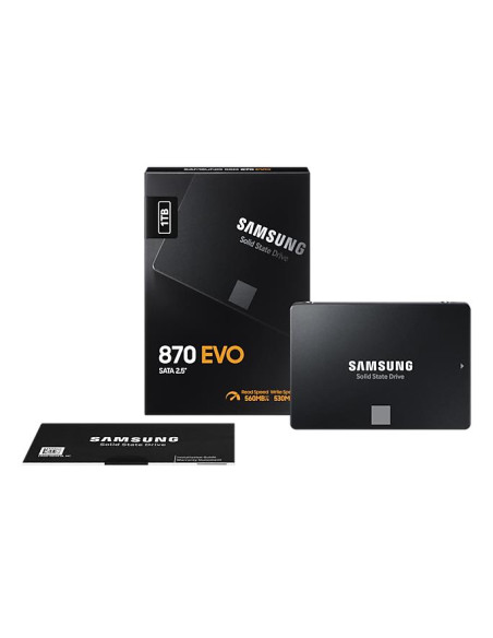 SSD, SAMSUNG, 870 EVO, 1TB, SATA, SATA 3.0, MLC, Write speed 530 MBytes/sec, Read speed 560 MBytes/sec, 2,5", TBW 600 TB, MTBF  SSD, SAMSUNG, 870 EVO, 1TB, SATA, SATA 3.0, MLC, Write speed 530 MBytes/sec, Read speed 560 MBytes/sec, 2,5", TBW 600 TB, MTBF