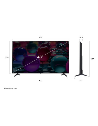 TV Set, LG, 43 ", 4K Ultra HD, 3840 x 2160 pixels, Flat, 16:9, LED, 43UA73003LA