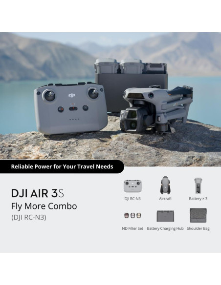Drone, DJI, Air 3S Fly More Combo (DJI RC-N3), Consumer, CP.MA.00000815.02