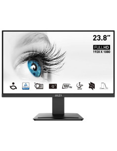 LCD Monitor, MSI, PRO MP2412, 23.8", Business, Panel VA, 1920x1080, 16:9, 100Hz, Matte, 4 ms, Tilt, Colour Black, PROMP2412