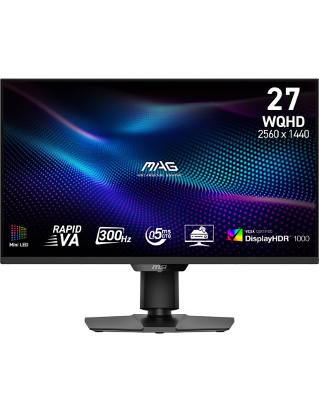 LCD Monitor, MSI, MAG 274QPF X30MV, 27", Gaming/Frameless, Matte, Panel VA, 2560x1440, 16:9, 300Hz, 0.5 ms, Colour Black, MAG27