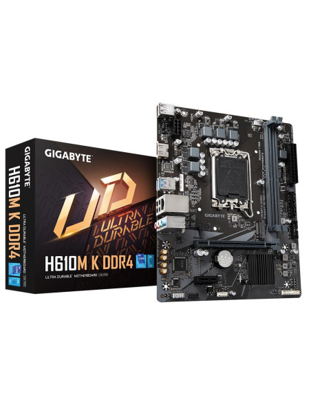 Mainboard, GIGABYTE, Intel H610, LGA1700, Micro-ATX, Memory DDR4, Memory slots 2, H610MKDDR42.0