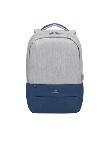 NB BACKPACK ANTI-THEFT 17.3"/7567 GREY/DARK BLUE RIVACASE