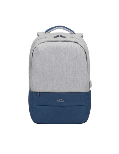 NB BACKPACK ANTI-THEFT 17.3"/7567 GREY/DARK BLUE RIVACASE