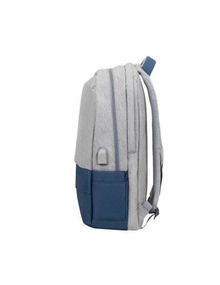 NB BACKPACK ANTI-THEFT 17.3"/7567 GREY/DARK BLUE RIVACASE