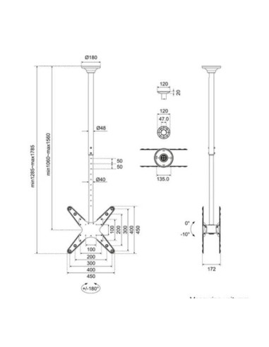 TV SET ACC CEILING MOUNT 32-75/FPMA-C340DBLACK NEOMOUNTS