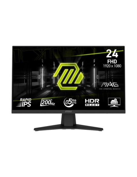 LCD Monitor, MSI, MAG 244F, 23.8", Gaming, Matte, Panel IPS, 1920x1080, 16:9, 200Hz, 0.5 ms, Colour Black, MAG244F