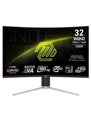 LCD Monitor, MSI, MAG 325CQRF QD E2, 31.5", Gaming/Curved, Panel VA, 2560x1440, 16:9, 180 Hz, 0.5 ms, Colour Black, MAG325CQRFQ