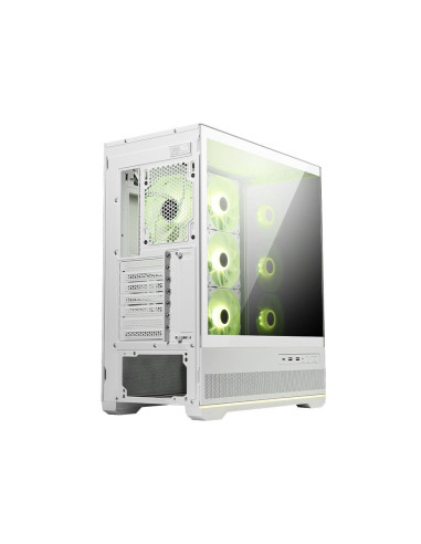 Case, MSI, MAG PANO 110R PZ / WHITE, MidiTower, Case product features Transparent panel, Not included, Colour Black, MAGPANO110