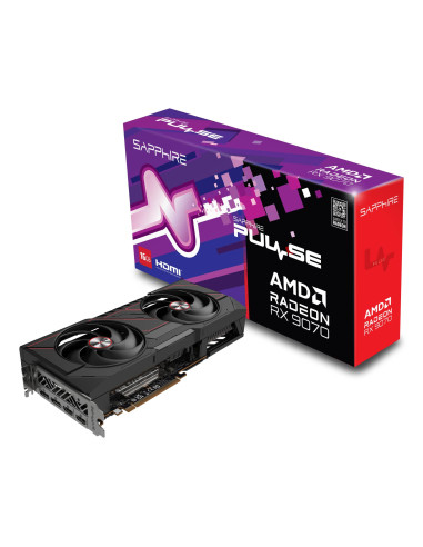 Graphics Card, SAPPHIRE, AMD Radeon RX 9070, 16 GB, GDDR6, 256 bit, PCIE 5.0 16x, Dual Slot Fansink, 2xHDMI, 2xDisplayPort, 113