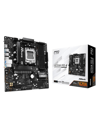 Mainboard, ASROCK, AMD A620A, SAM5, Micro-ATX, Memory DDR5, Memory slots 4, A620AMPRO-A