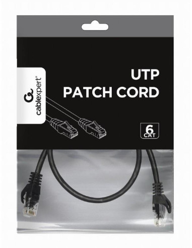 PATCH CABLE CAT6 UTP 0.25M/PP6U-0.25M/BK GEMBIRD