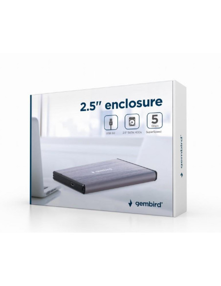 HDD CASE EXT. USB3 2.5"/LIG. GREY EE2-U3S-3-LG GEMBIRD