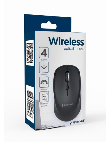 MOUSE USB OPTICAL WRL/BLACK MUSW-4B-05 GEMBIRD
