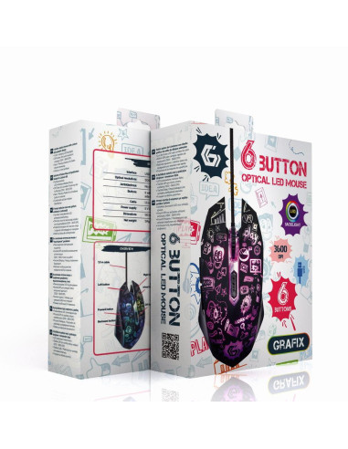 MOUSE USB OPTICAL BLACK/MUS-6B-GRAFIX-01 GEMBIRD